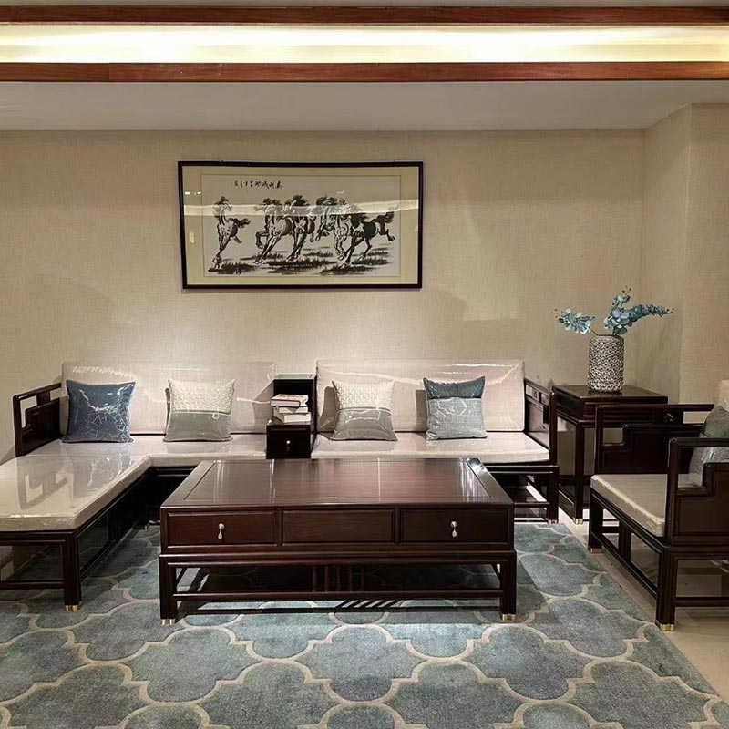 Novo sofá de sala de estar de ébano estilo chinês