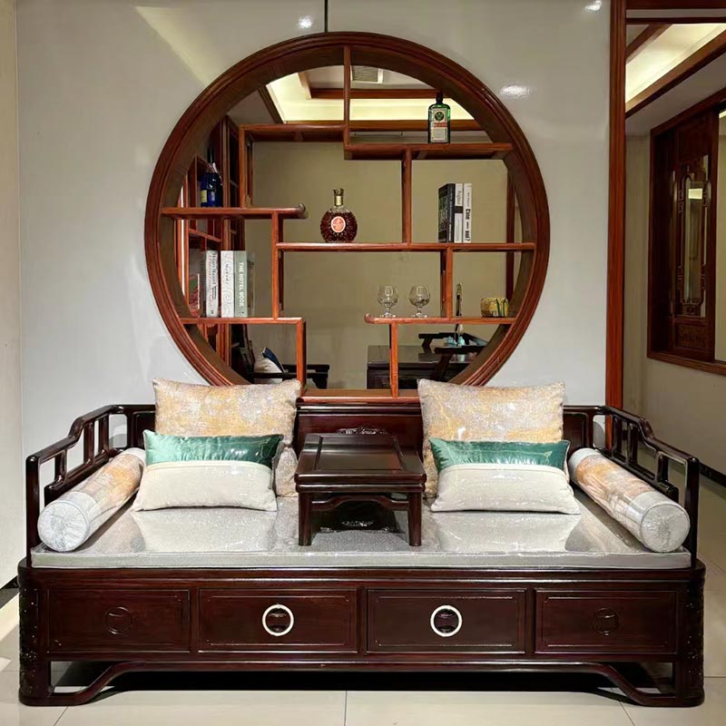 Nova cama de madeira maciça estilo chinês